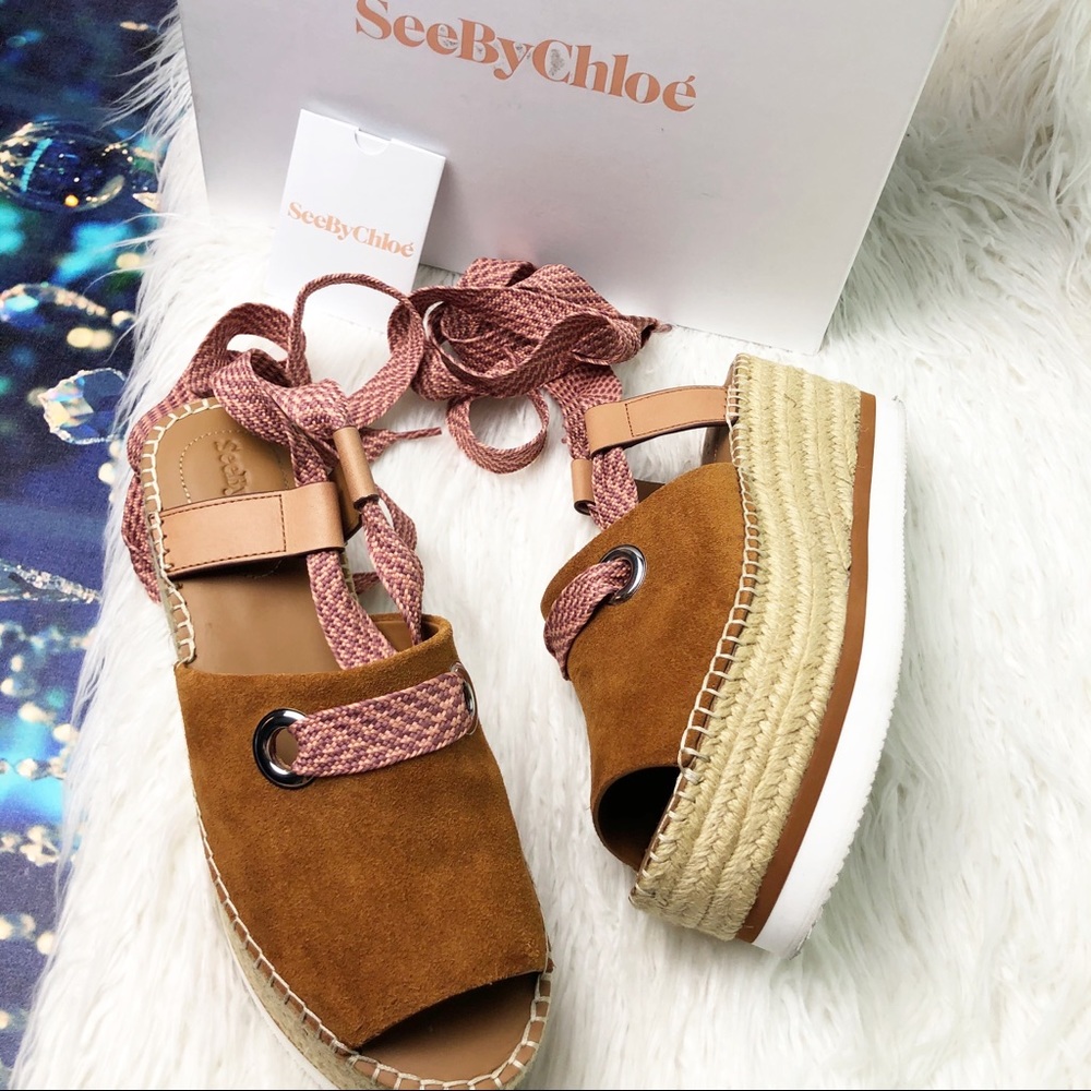 See by Chloe glyn wrap open toe platform sandals